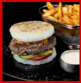 Crispy Rice Burger à la viande hachée
