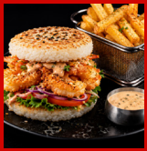 Crispy Rice Burger aux crevettes crispy